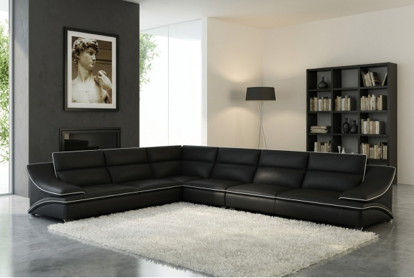 Ledercouch Wunnlandschaft Eckcouch XXL Polster Eck Sëtz Couch Garnitur