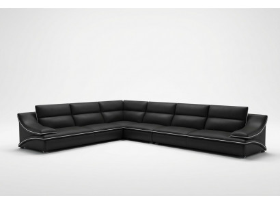 Ledercouch Wunnlandschaft Eckcouch XXL Polster Eck Sëtz Couch Garnitur