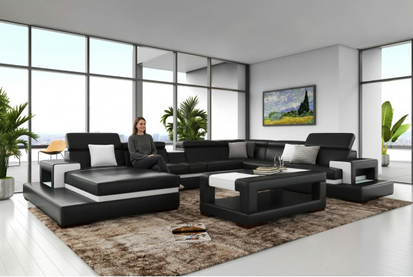 XXL Liedersefa Ecksefa Design Grouss Sofa Couch Polster Eck Sëtz Dekor Garnitur