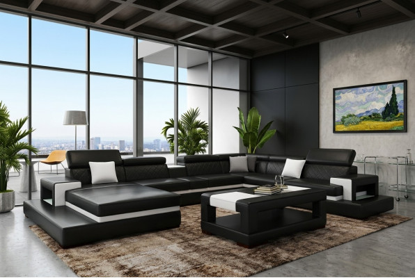 XXL Liedersefa Ecksefa Design Grouss Sofa Couch Polster Eck Sëtz Dekor Garnitur