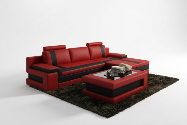 Ledercouch Canapé Wunnlanschaft L Form Design Modern Canapé Eckcanapéen