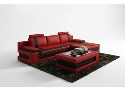 Ledercouch Canapé Wunnlanschaft L Form Design Modern Canapé Eckcanapéen