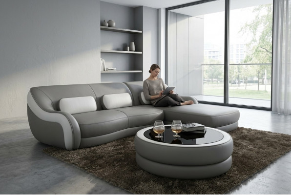 Designer Liederseiesofa Ecksofa Polster Eck Canapé Sëtz Eck L Förm Garnitur Sofa Nei