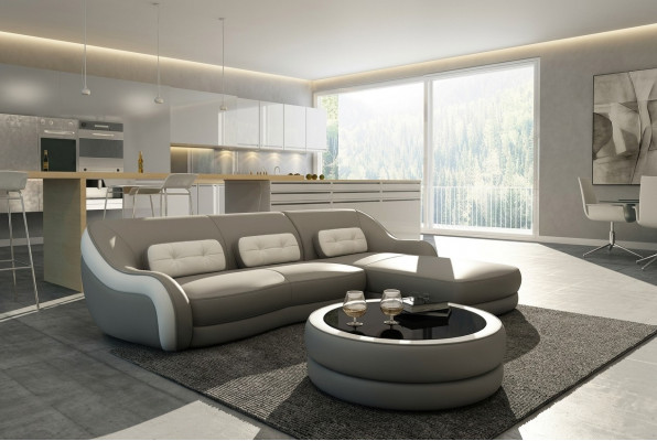 Designer Liederseiesofa Ecksofa Polster Eck Canapé Sëtz Eck L Förm Garnitur Sofa Nei