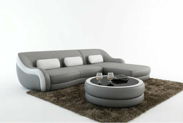 Designer Liederseiesofa Ecksofa Polster Eck Canapé Sëtz Eck L Förm Garnitur Sofa Nei