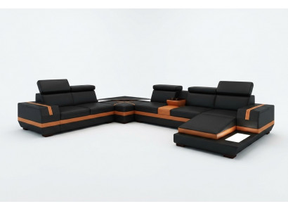 Ledercouch Sofa Wunnlandschaft U-Form Design Modern Sofa Ecksofaen Design 5099