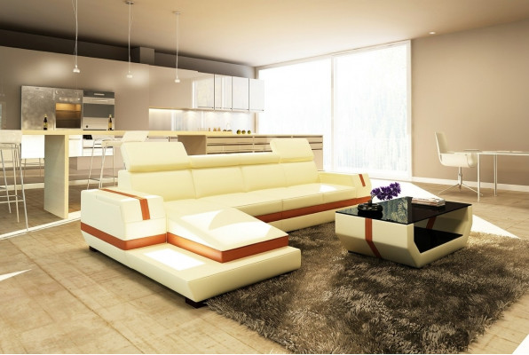 Modernen Design Ecksofa Grouss Lieder Garnitur Eckcouch Wunnzëmmer Sëtz
