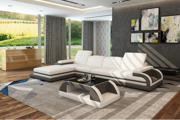 Liederdivan Canapé Wunnlandschaft L-Form Design Modern Divan Eckdivan Divanen