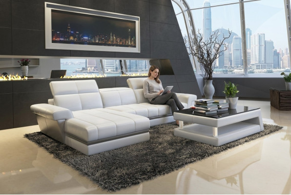 Ledercouch Sofa Canapé Polster Wunnlandschaft Designer Ledercouch L Form