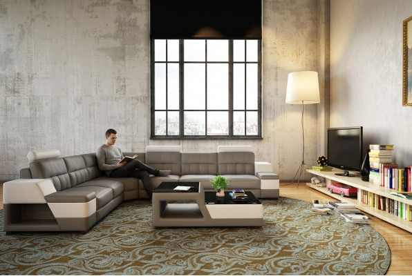 Designer Ecksofa Sofa Wunnlandschaft Polster Ecksofa Canapé Garnitur