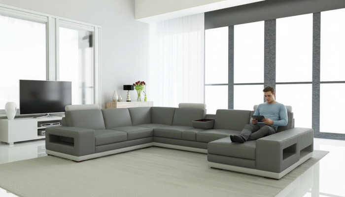 Lieder Canapé Couch Wunnlandschaft U-Form Design Modern Canapé 5154