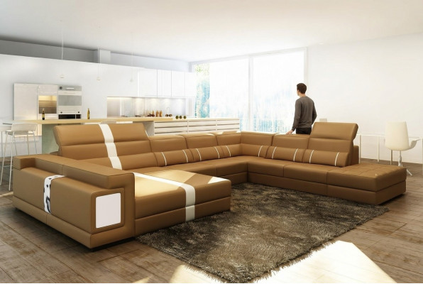 Luxus Wunnlandschaft Ecksofaa Sofa Canapé Polster Lieder Sëtz U Form