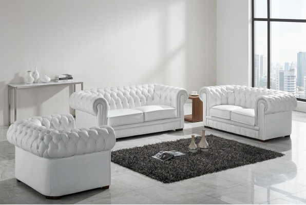 Chesterfield Sofagarnitur Klassesch Wunnzëmmer Couch Sofa Set Polstersaatz