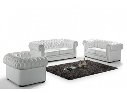 Chesterfield Sofagarnitur Klassesch Wunnzëmmer Couch Sofa Set Polstersaatz