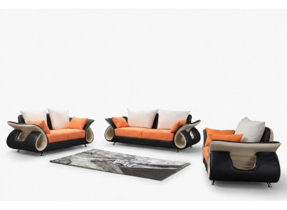 Modern Living Zëmmer Canapé Polster Sëtz Komplett Garnitur Sofa Canapéen