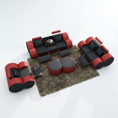 Modern Wunnzëmmer Couch Sëtz Polster Garnitur Sofas 3+2+1 Design