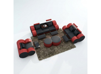 Modern Wunnzëmmer Couch Sëtz Polster Garnitur Sofas 3+2+1 Design