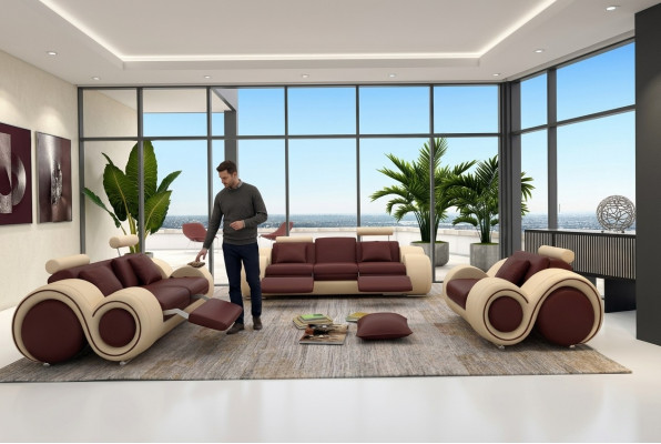 Design Wohnzimmer Polster Set Sofagarnitur Lieder Couch Sëtz Garnituren