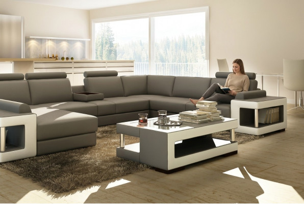 Luxus Glastisch Wunnzëmmer Niewentisch Designer Dëscher Glas Lieder