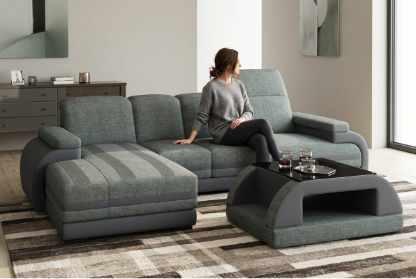 Modernt Designer-Dësch Couchtisch Glastisch Bäistell-Sofa Dëscher Wunnzëmmer