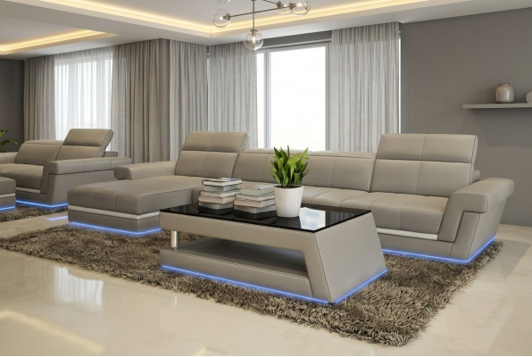 Modernt Designer Glasdësch Niewendësch Sofa Dëscher Wunnzëmmer Dësch Couchtësch