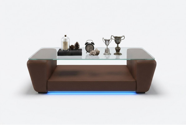 Modernt Designer Glasdësch Niewendësch Wunnzëmmer Dësch Couchtisch Sofa