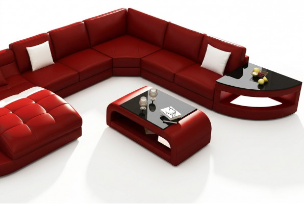 Design Couchtisch Glastisch Dëscher Polster Dësch Wunnzëmmer Miwwelen Niewendësch