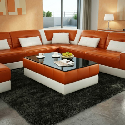 Sofadësch Design Dësch Wunnzëmmer Glas Lieder Canapé Sofa Bäistell Kaffi