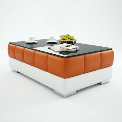 Sofadësch Design Dësch Wunnzëmmer Glas Lieder Canapé Sofa Bäistell Kaffi