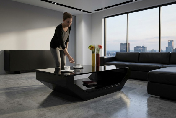 Design Space Luxus Lieder Glastësch Stuff Canapé Dësch Niewendëscher