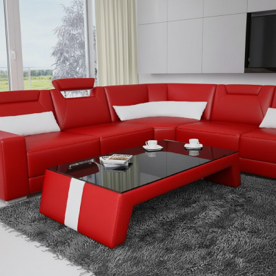 Moderne Wunnzëmmert Couchtisch Dësch Bäistell Glas Polster Lieder Dëscher