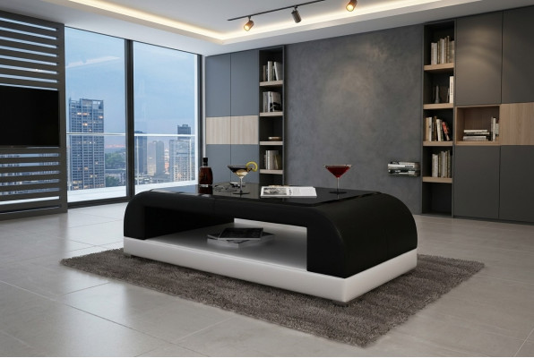 Soffatbesch Glas Design Kaffisdësch Wunnzëmmer Lieder Canapé Niewendësch Sofa