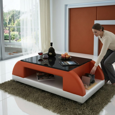 Modern Sofa Polster Lieder Dësch Wunnzëmmer Bäitstell Glas Dëscher Kaffi