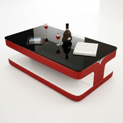 Sofadësch Design Wunnzëmmer Lieder Kaffi Glas Couch Polster Bäistell.