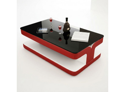 Sofadësch Design Wunnzëmmer Lieder Kaffi Glas Couch Polster Bäistell.