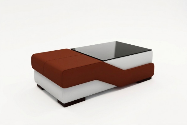 Designer Glasdësch Dësch Polster Modern Wunnzëmmer Lieder Canapé Sofa