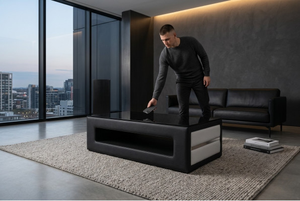 Design Glasdësch Salondësch Säitendësch Canapé Sofa Dëscher Lieder Polster Dësch
