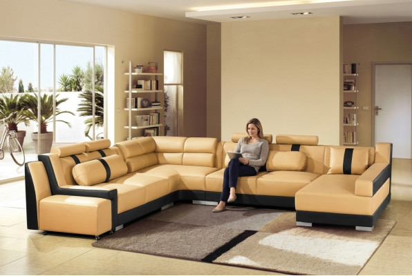 Lieder Sofa Canapé Polster Eck U Form Wunnlandschaft Eckgarnitur Sofasen