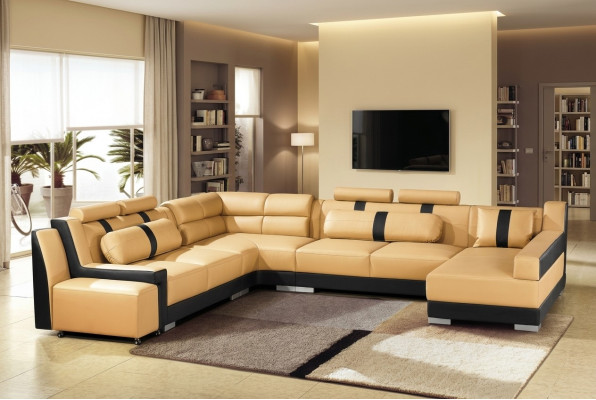 Lieder Sofa Canapé Polster Eck U Form Wunnlandschaft Eckgarnitur Sofasen