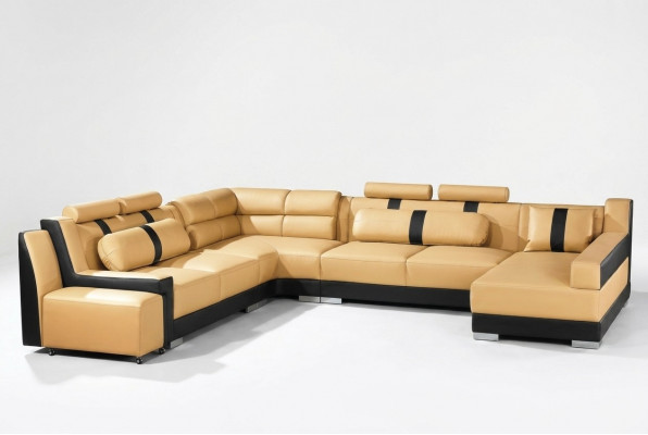Lieder Sofa Canapé Polster Eck U Form Wunnlandschaft Eckgarnitur Sofasen