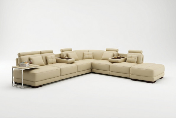 Grousst Sofa Ledersofa Canapé Wunnlandschaft L-Form Polsterset Eckssofa