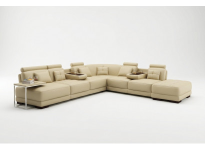 Grousst Sofa Ledersofa Canapé Wunnlandschaft L-Form Polsterset Eckssofa