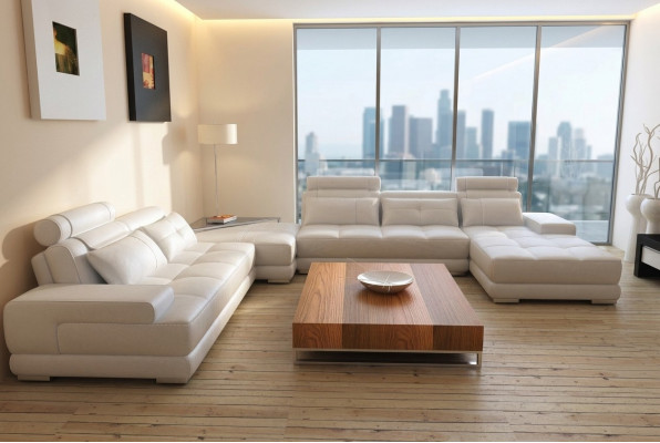 Modern Design Polstersëtzer Wunnlandschaft Ledersofa Sofa Kanapé Sëtz