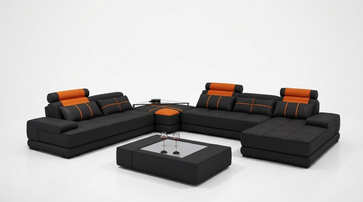 Designer Polstersuedelieder Sofa Couch U-Form Modern Sofa Wunnlandschaft