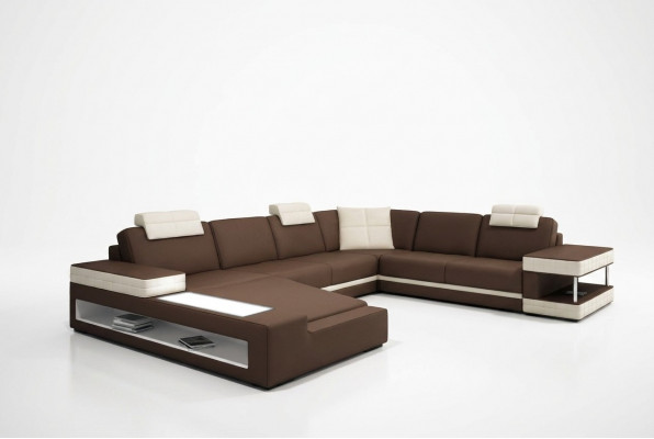 Grousst XXL Lieder Sofa Couch Sëtz Polster U Form Garnitur Sofas Lieder