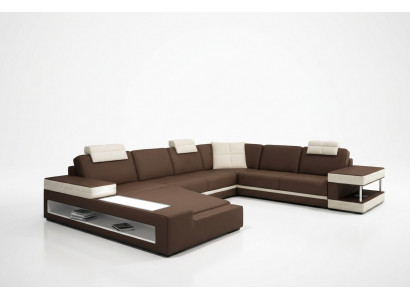 Grousst XXL Lieder Sofa Couch Sëtz Polster U Form Garnitur Sofas Lieder