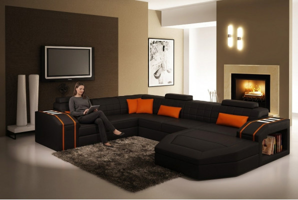 Wunnlandschaft Wunnzëmmer Ecksofa Lieder Sofa Couch Polster Garnitur