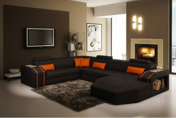 Wunnlandschaft Wunnzëmmer Ecksofa Lieder Sofa Couch Polster Garnitur