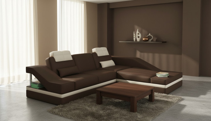 Modern Liederdivan Verbanddivan L-Form Kanapé Këssen Sëtz Ecke Sofa Couchen