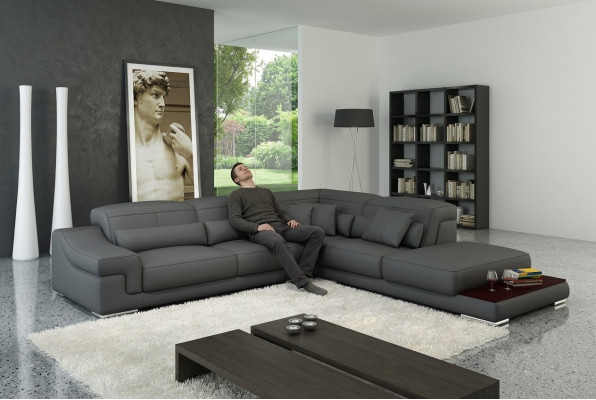 Multifunktions-Relac-Ecksofa Ledersofa Sofa Couch Polstersëtzer Eck-Sitz-Garnitur